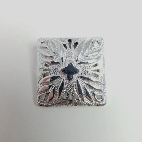 Vintage Square Scarf Clip, Silver Tone Cross Shape Design, Retro Estate - Picture 2 of 7